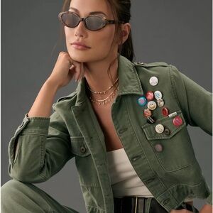 NWOT MOTHER THE CROPPED VETERAN JACKET XS (PTP 19 in FLAT)